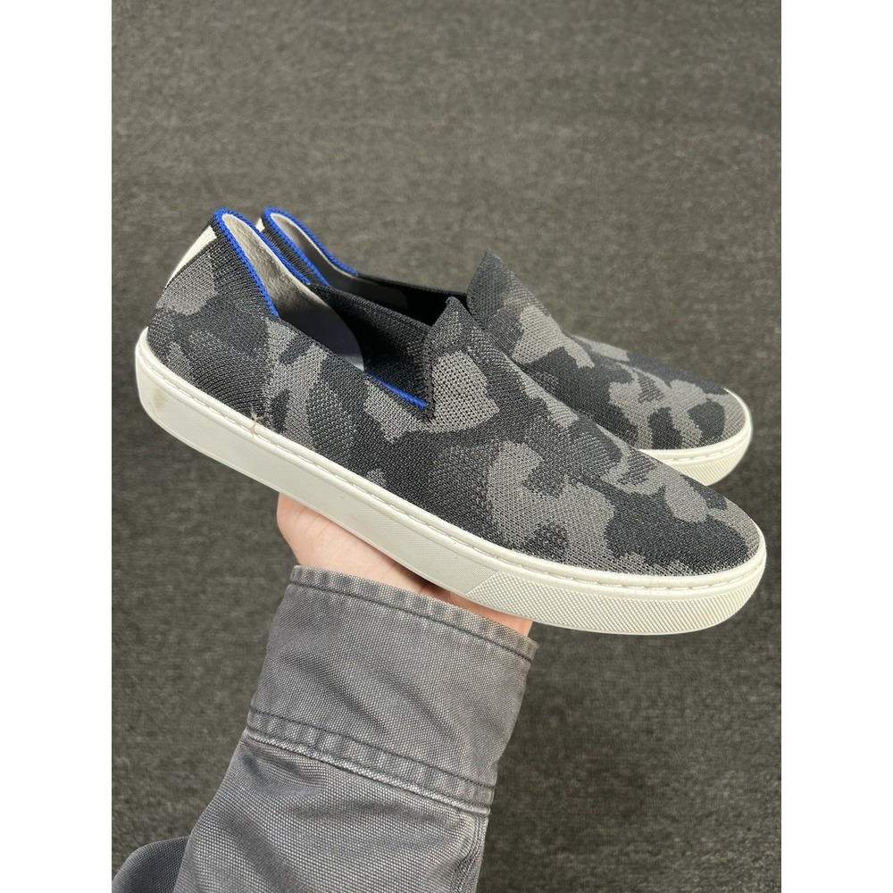 Rothy's The‎ Original Slip on Sneaker Women's 7.5 Gray Camo Minimalist Comfort